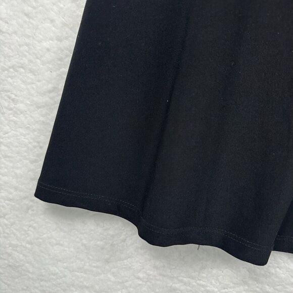 Lauren Ralph Lauren Midi Dress Size 12 Black Leather Trim Goth Viking Ren Faire - Picture 4 of 13